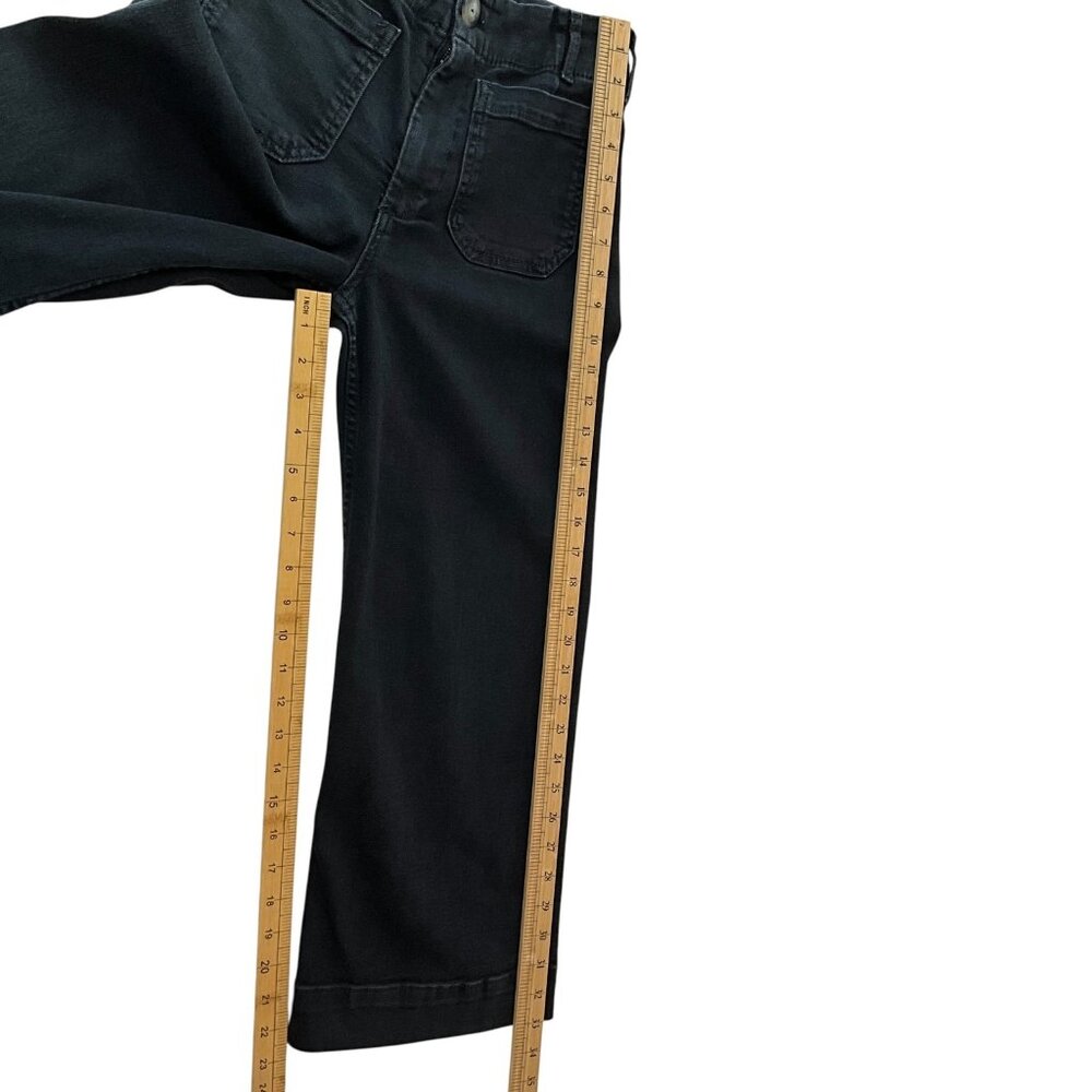 Anthropologie Maeve The Colette Wide Leg Jeans Womens 26P Black High Rise Crop - Picture 11 of 12